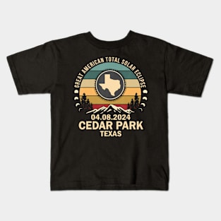 Cedar Park Texas Total Solar Eclipse 2024 Kids T-Shirt